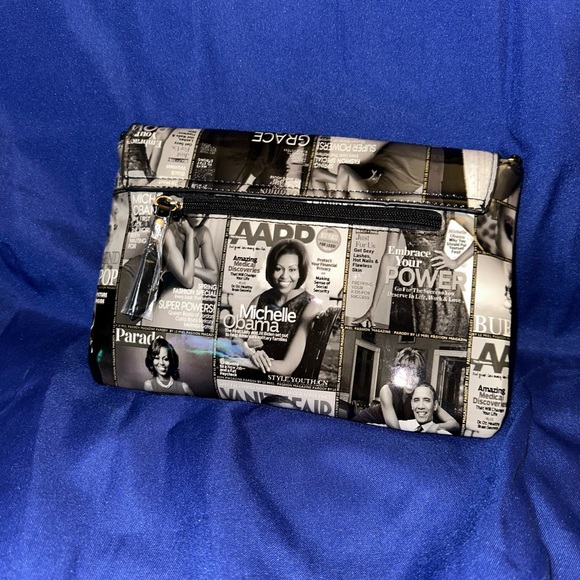 🩶🖤 Michelle Obama Crossbody/Clutch - Picture 8 of 10